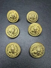 US Eagle Over Anchor Brass Uniform Buttons - Superior Quality - Vintage Lot Of 6