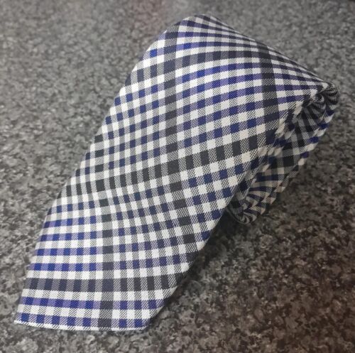 Mens REISS Gingham 100% Silk Tie - Picture 1 of 6