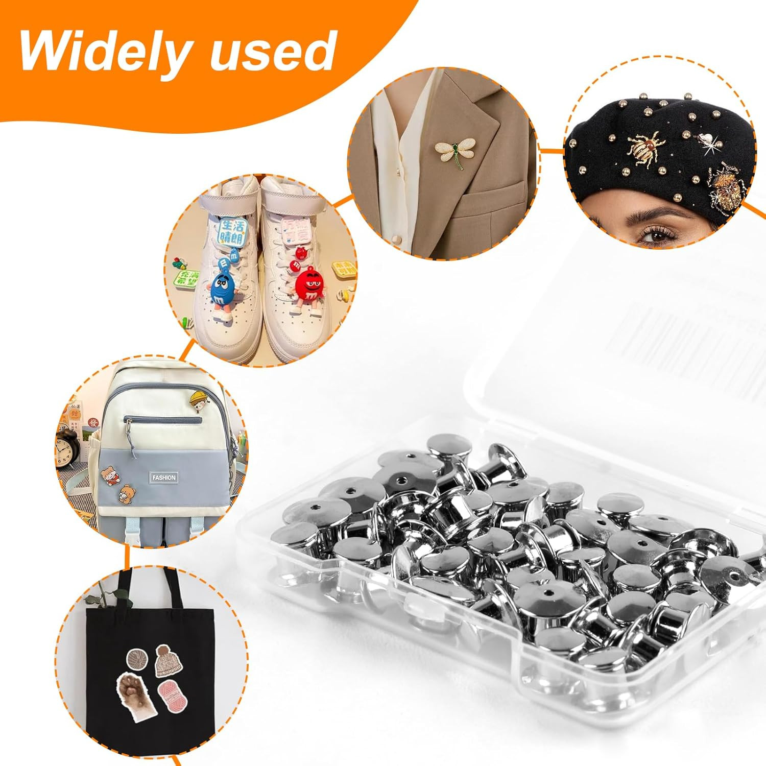 50 Pcs Metal Locking Pin Backs Pin Keepers Clasp Pin Backs Lockung Buckles