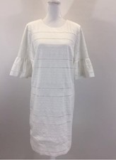 NEW J.Crew Eyelet Flutter Sleeve Cotton Shift Dress G1269 Size 6 White $118 6