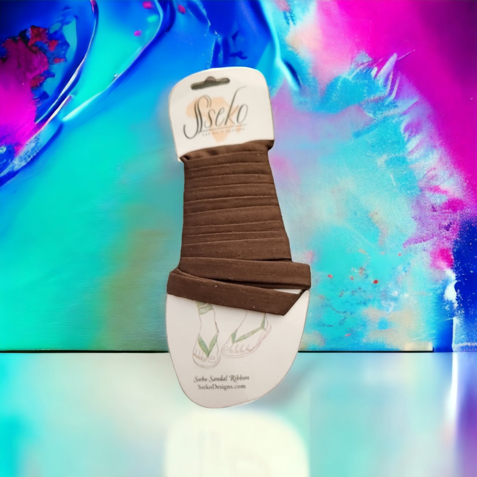 APL Sseko Sandalo Nastri Marrone Tinta Unita Cinturino Allacciato Nastro Allacciato per Sandali