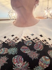 Vintage Collar 13 In Across Front With A Pearl Button. linen Beautiful