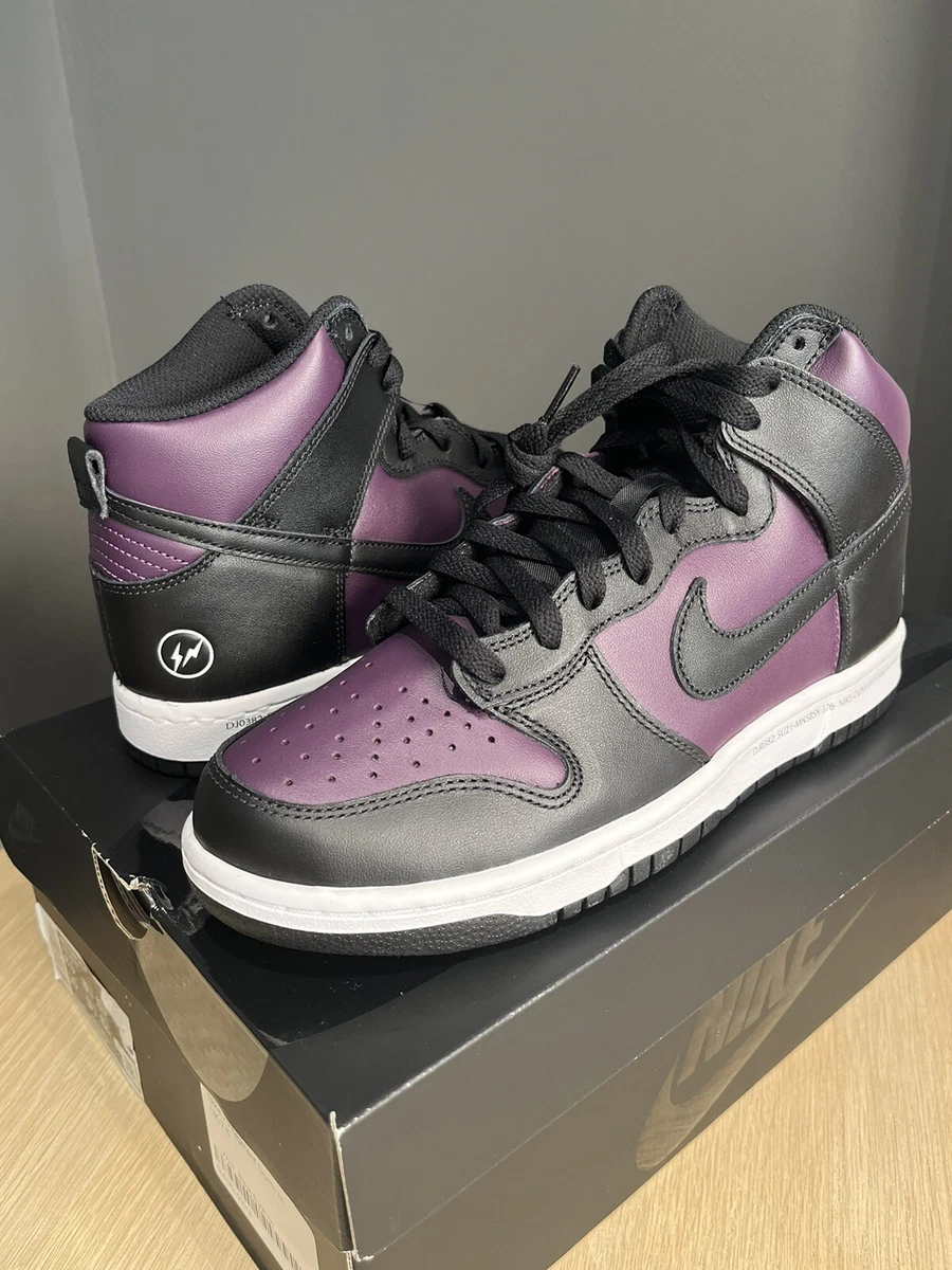 Nike x Fragment Dunk Hi Wine Black White Size UK 7.5 Sneakers