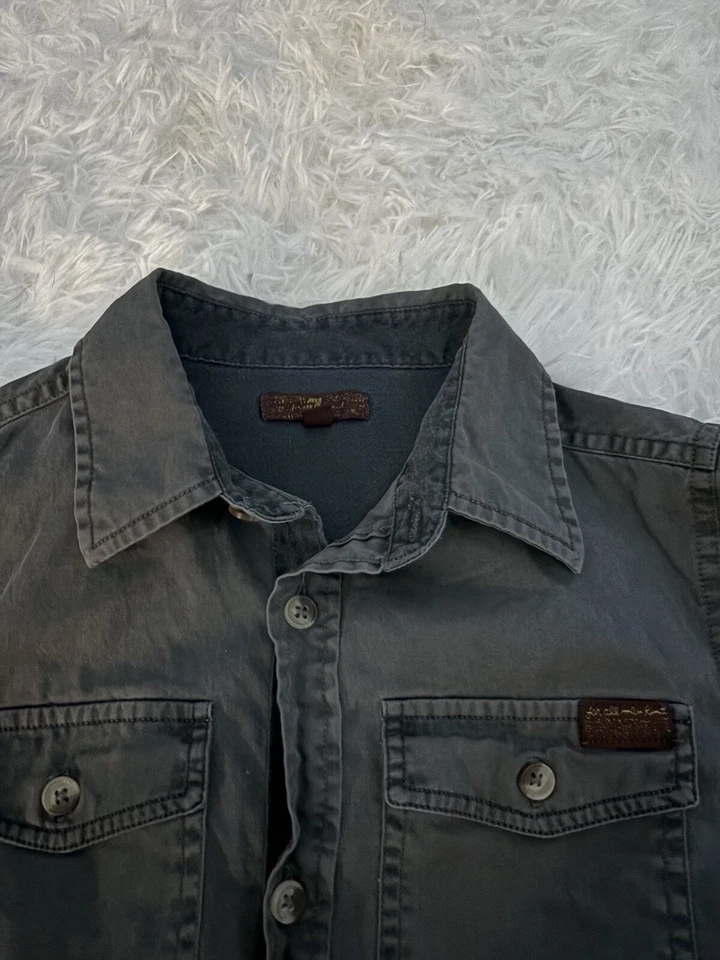 Seven For All Mankind Boys talla Camisa estilo Oxford con botones gris M. Lindo Foto 4 de 4