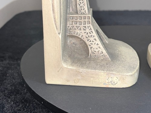 Eiffelturm Buchstützen Harz Vintage Stil hellbraun cremeweiß 2002 TMS 7,25" hoch - Bild 4 von 13