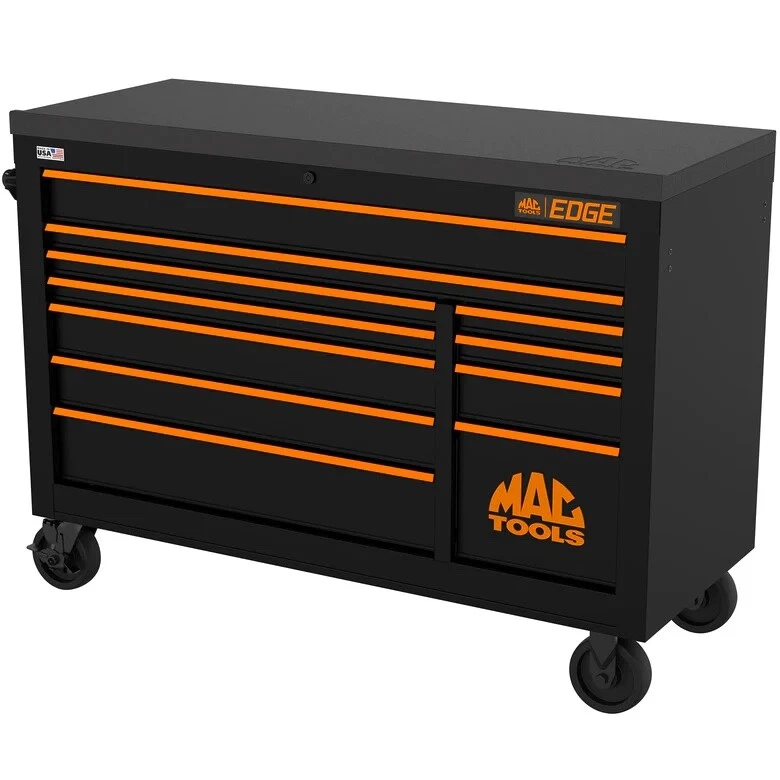 MAC Toolbox Edge. Orange & Black. Safe close drawers. 2 keys. Box only.