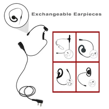 Interchangeable Quick Connect PTT Earpiece Set for Kenwood, Baofeng, Retevis