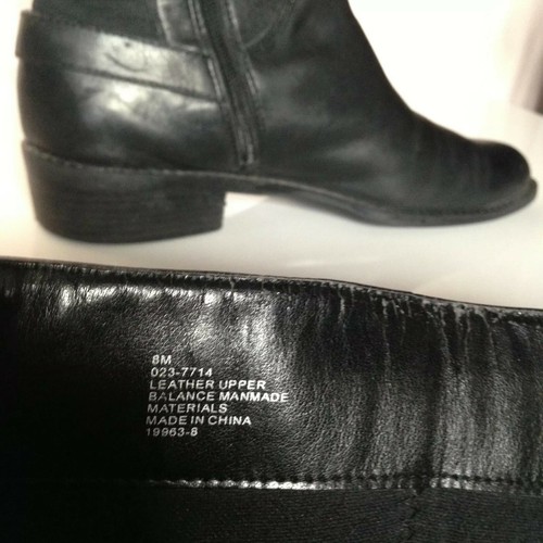 A.N.A 023-7714 Womens Riding Leather 8 M Black 16" Knee Boot Zipper - Picture 4 of 5