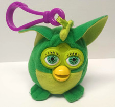RARE Furby Green Plush McDonald's Happy Meal 2000 Keychain Purple Clip Toy