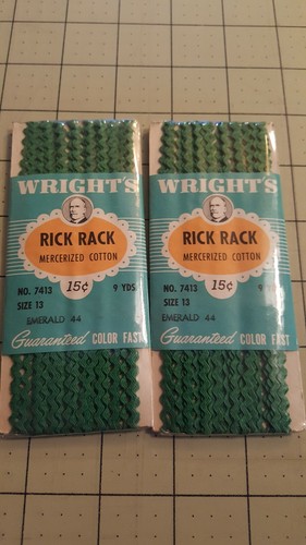 Vintage Wrights Cotone Baby Rick Rack 2 Confezioni Bambola Bordo 18 Iarde Molti Colori - Foto 11 di 16