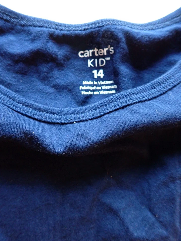 Vestido de Jersey Tutu Feminino Carter's Kid Tamanho 14 Manga Longa Azul Marinho - Imagem 4 de 4