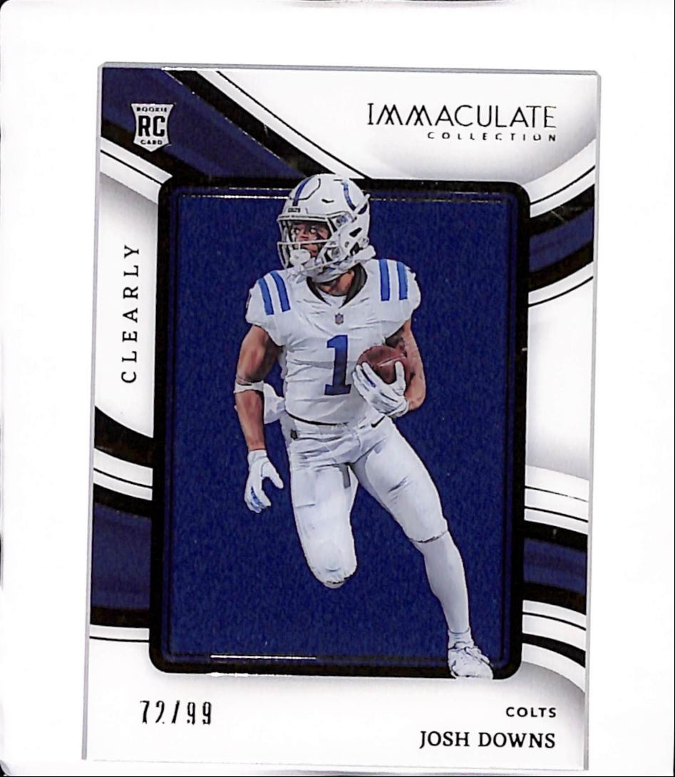 Josh Downs Panini Immaculate Collection Clearly Immaculate Rookie Jerseys #IRJJD Base