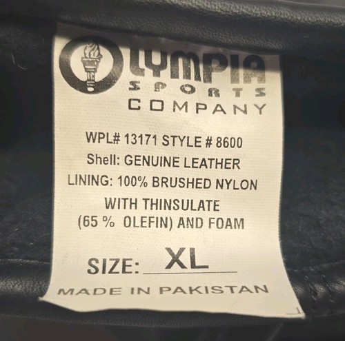 Vintage Olympia Sports Thinsulate Insulated Leather Motorcycle Gloves-XL - Picture 6 of 6