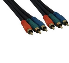 6 Ft 3 Wire RCA Premium In-Wall Component Video Cable 24k Gold Plated Tips