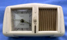 Vintage Bradley Time Corporation Germany Ivory Plastic Musical Alarm Clock