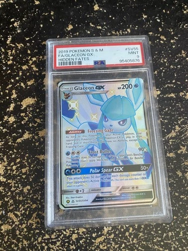 Pokemon TCG Glaceon GX SV55/SC94 SM Sun & Moon Hidden Fates PSA 9 MINT