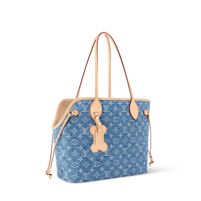 め*ー様 LOUIS VUITTON 青 バケットバッグ NEW Louis Vuitton Monogram Neverwoof MM Denim Tote Bag Blue M28052