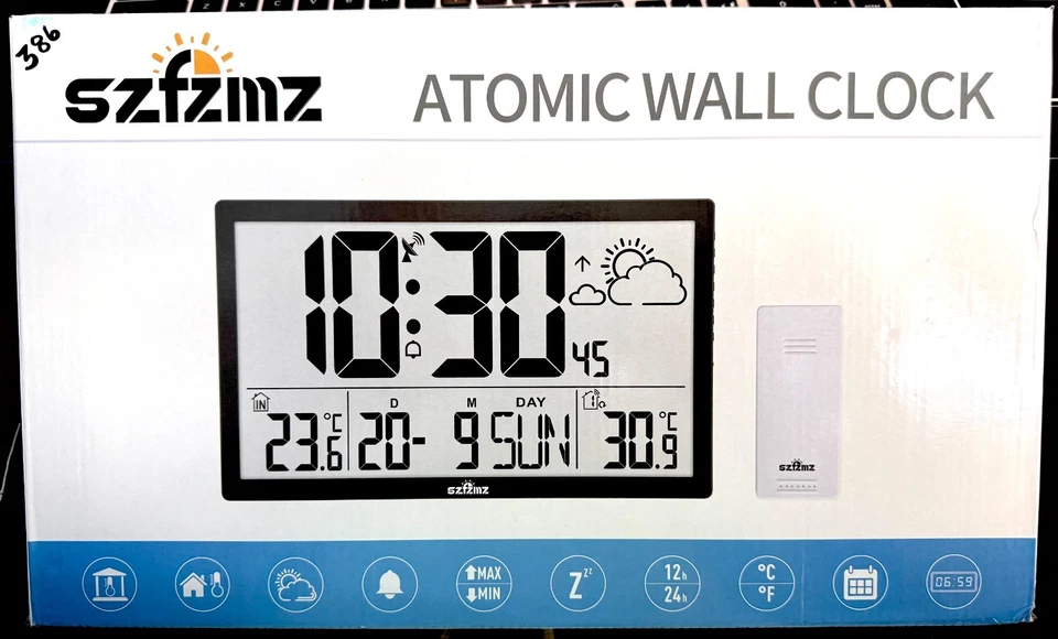 ** NEW Atomic Wall Clock | 15"x 9" | Weather Forecasting | Outdoor Temp Sensor | - Image 2 of 2