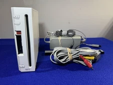 Nintendo Wii RVL-001 Home Console - White Tested & Working w/ Bar & Cables
