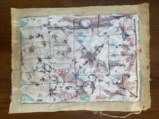 Rita Gombinski Orig Mixed Media Painting 12”x16" Mid Cent Abstract Expressionism