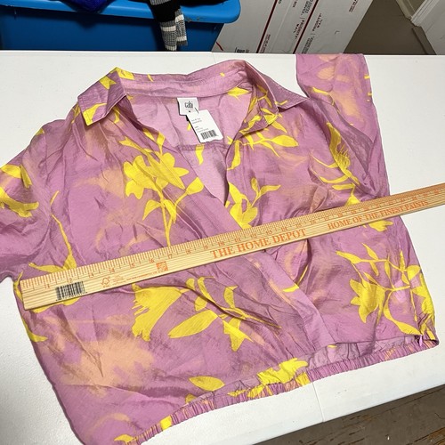 Cabi Drift Top Orchidea Tropicale Viola Giallo Medium T - Foto 7 di 7