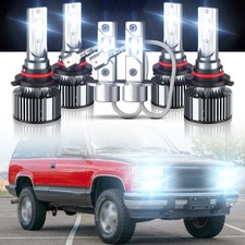 For Gmc Yukon 1993-1997 6000k Led Headlight High Low Fog Lights Bulbs Combo 6x