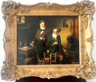 19/20 th Century Oil Painting Portrait of HUHTSMAN at REST in the TAVERN