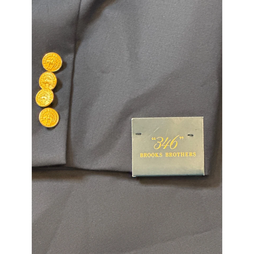 Brooks Brothers 346 Blue Wool Blazer Sport Coat Men's 48R Gold Buttons NWT $298 - Image 4 of 4