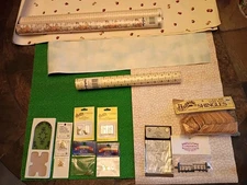 Dollhouse Building Supplies,Shingles,Wallpaper,Grass,Hinges,Doorknobs +