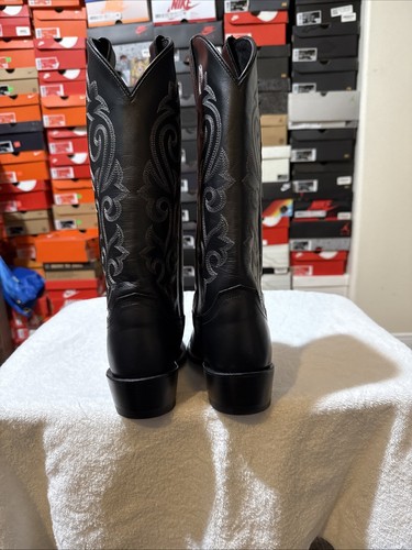 Justin Boots Men's Size 8.5D Black Leather Model #1409 Brand NEW +Tag - Picture 10 of 17
