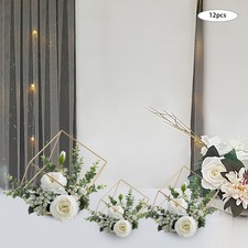 12Pcs Metal Geometric Flower Stand Elegant Gold Wedding Centerpieces Party Decor