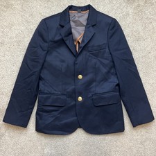 J. Crew Crewcuts Ludlow Blazer Boys 8 Navy Wool Gold Button Wedding Event Formal