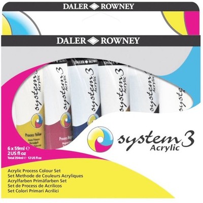 Daler Rowney System 3 Prozess Set 59ml 6 Stück