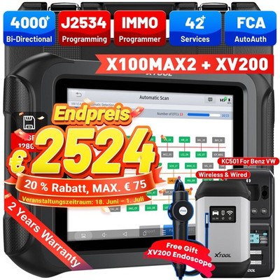 XTOOL X100 MAX2 OBD2 Diagnosegerät J2534 ECU-Programmierung Key Programmier IMMO