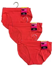 Maidenform 3 Pack Bikini Pure Comfort Seamless Panties DM2305 - Red Stone