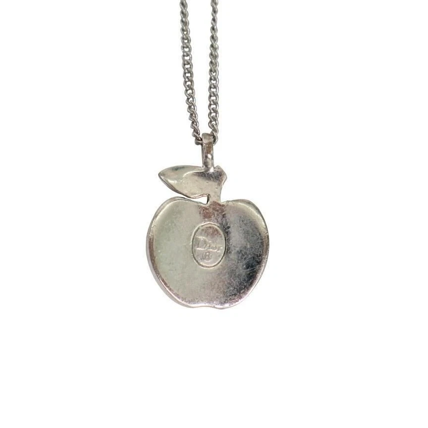 Christian Dior Apple Necklace Silver Stainless Steel Women's Jewelry Auth - Image 4 of 4