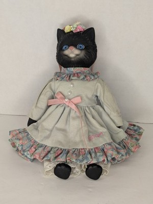 VTG Victorian Black Cat Goebel Dolly Dingle Dolls Stormy Smart Original Dress