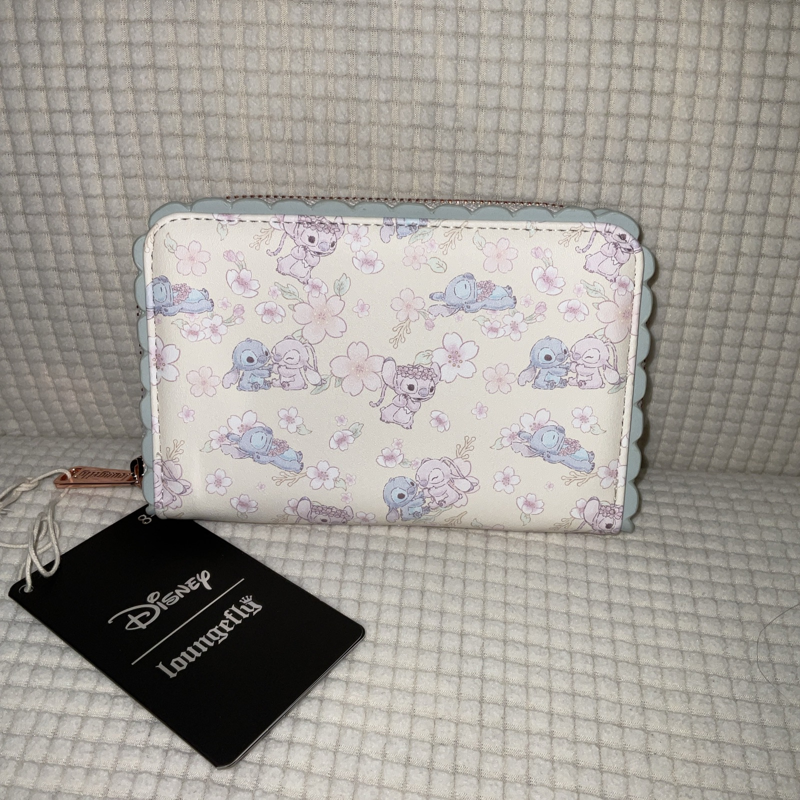 Loungefly Stitch & Angel Cherry Blossom Heart Mini Backpack & Wallet Set image 9