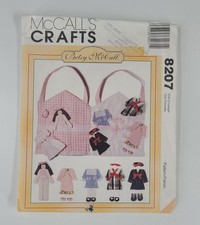 Rare McCALL'S 8207 Crafts Betsey McCall Flat Doll  Clothes Case Sewing Pattern