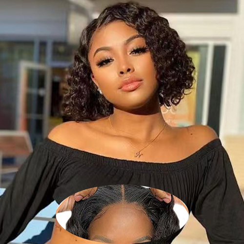 Curly Women Wigs Human Hair Wear and Go Glueless Pre Plucked Cut 4X4 Lace Front - Picture 10 of 12