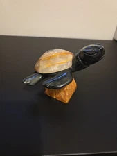 Hand Carved Marble Stone Sea Turtle From Ecuador