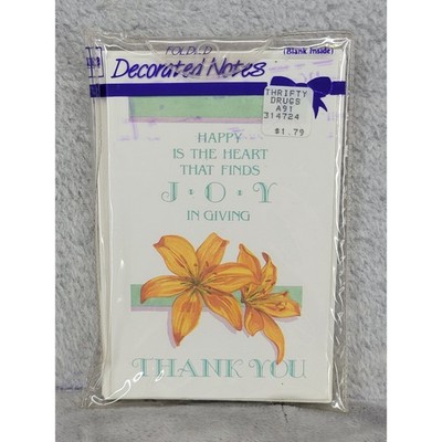 Case Stationery Vintage Thank You Note Cards 8ct Orange Lily Floral Made in USA