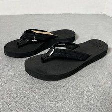 Reef Cushion Breeze Sandals Women  s 8 Black Flip Flops Comfort NWT