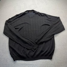 Bachrach Men's L Black Rayon Cotton 3D Textured Knit Pullover