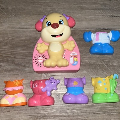 Fisher Price Laugh & Learn Dress & Go Sis Interactive Puppy W/ All 5 Outfits B2
