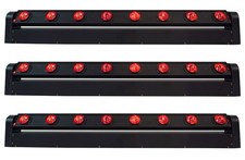 3 Rockville MOTIONSTRIP Moving Head RGBW Color Strip Wash/Beam Light Bars