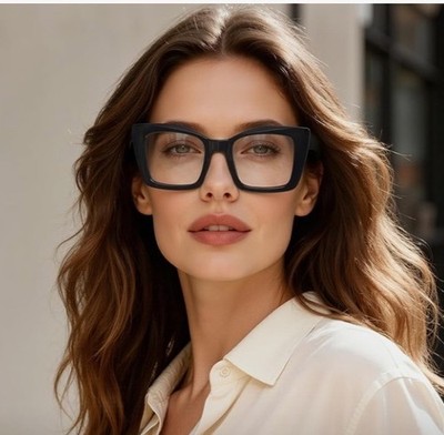 Oversized Thick Black  Women Reading Glasses Large Square Readers New Model 2.75