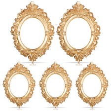 5 Pcs Mini Gold Frames Set Vintage Resin Picture Frames Small Baroque Antique...