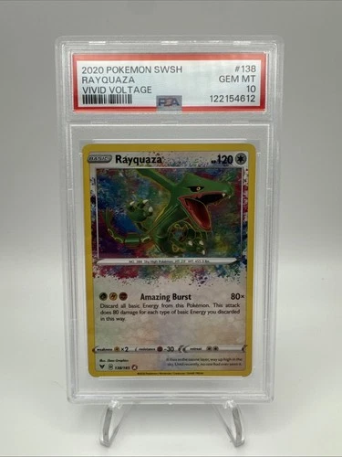 Rayquaza Holo PSA 10 Gem Mint 138/185 Swsh04: Vivid Voltage Rare Holo