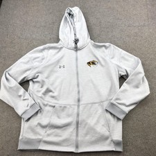 Missouri Tigers Hoodie Mens Large Gray NCAA Under Armour Full Zip Sweatshirt
